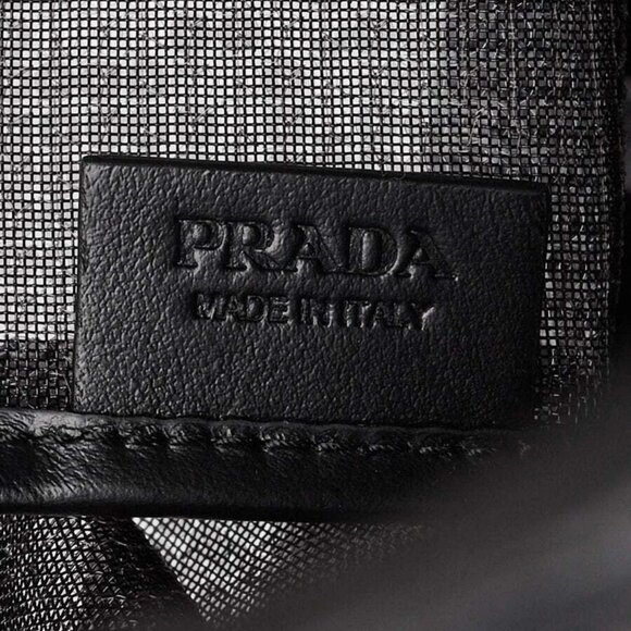 Prada Black Sequin Mesh and Leather Small Tote Bag 1BG417 - Picture 11 of 11